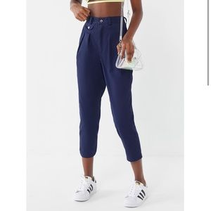 Urban Outfitters Twill High-Rise Cropped Pants